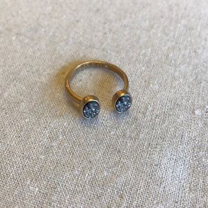 Gold with gunmetal druzy ring